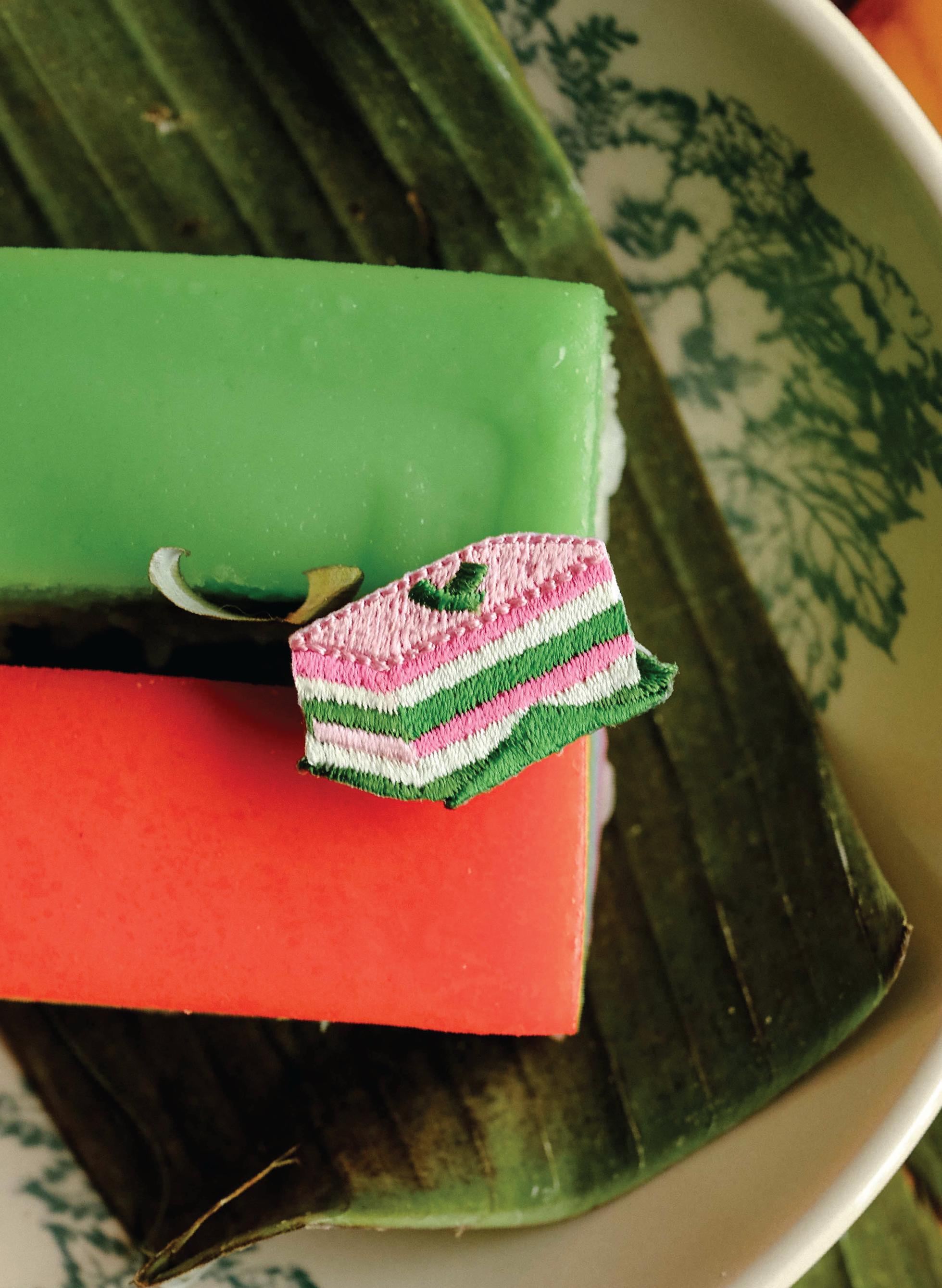 Kuih Lapis Embroidered Pin