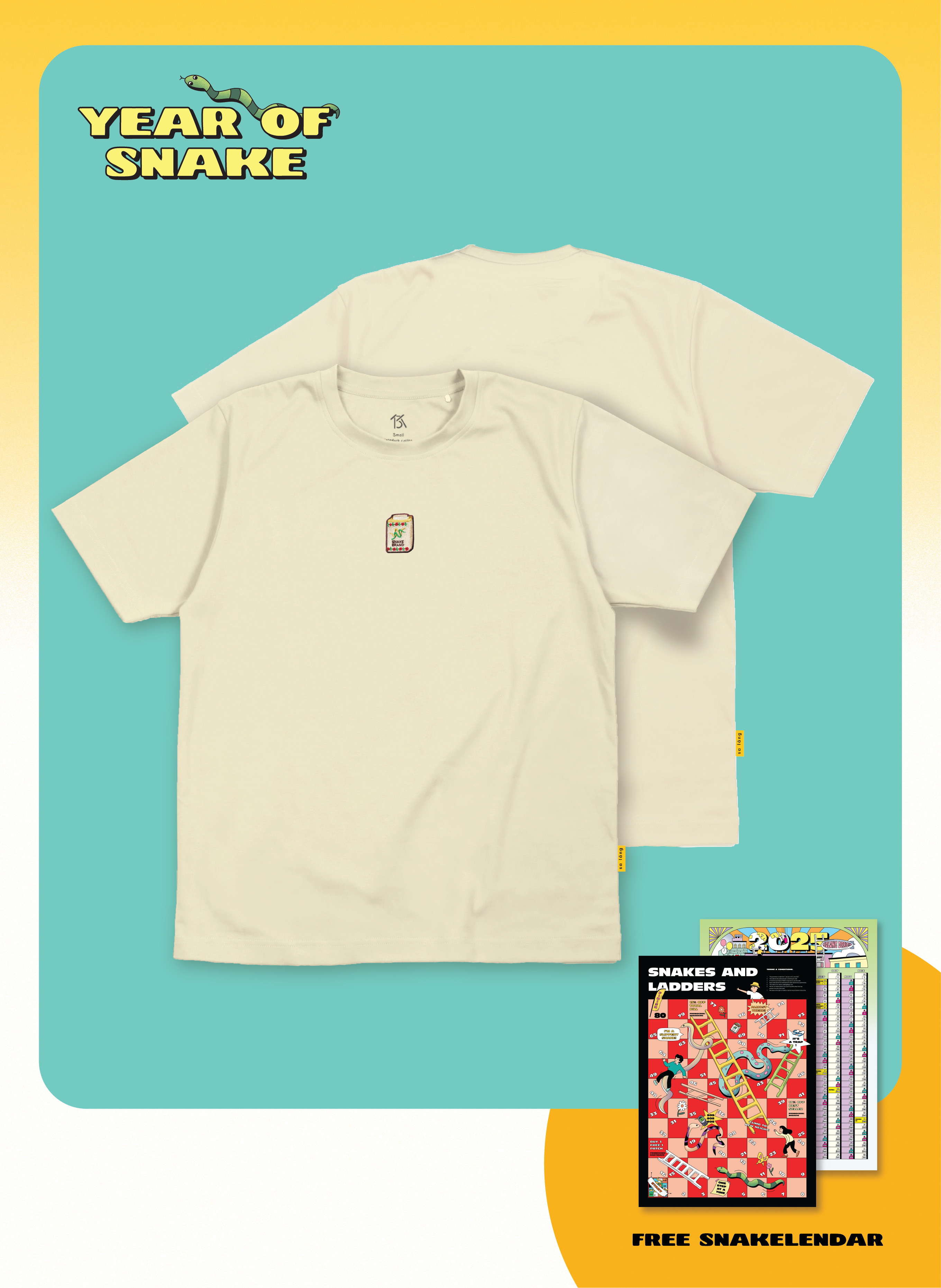 Snake Brand Powder Embroidery Tee (BEIGE)