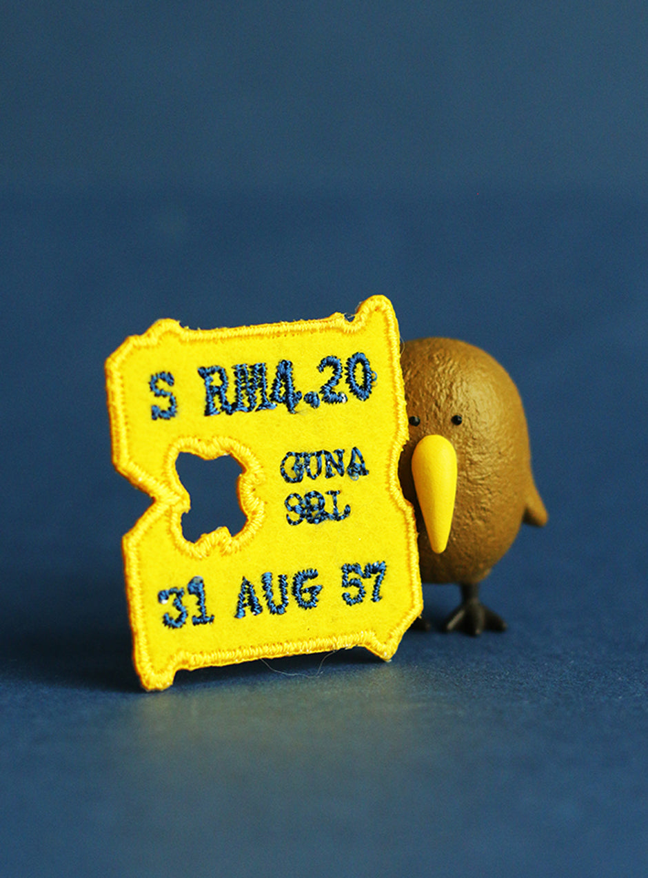 Roti Tag Iron On Patch (Yellow)