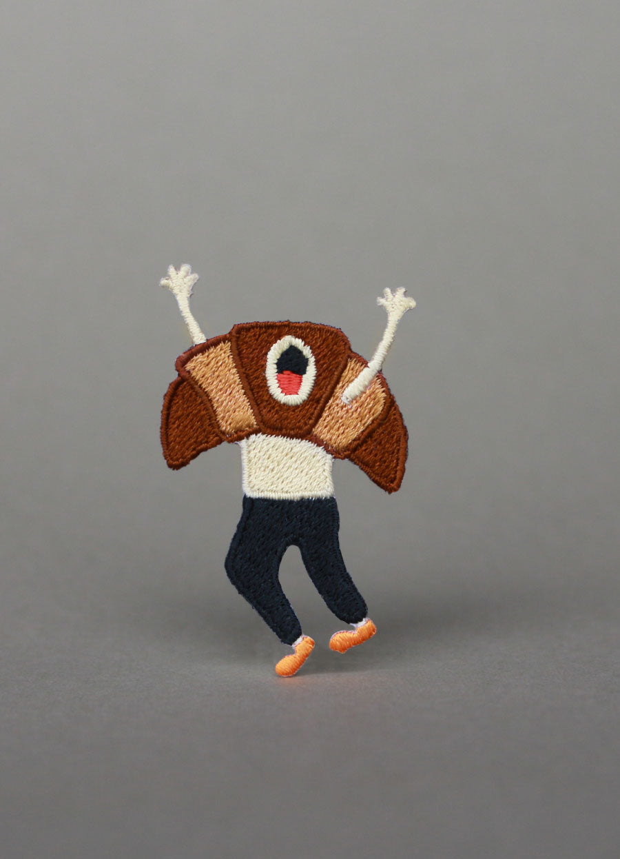 Croissant Man Iron on Patch