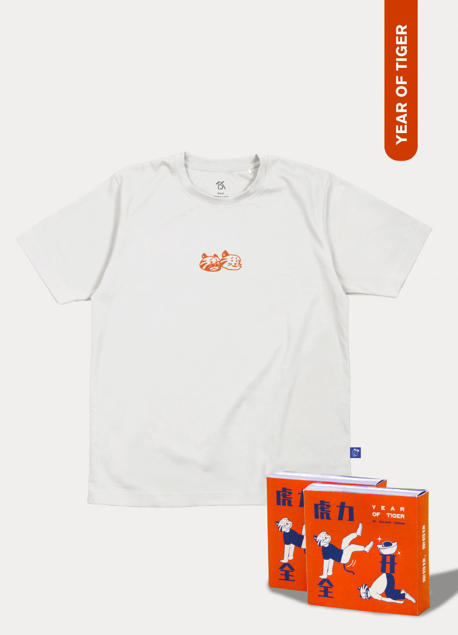 Two Tiger Embroidery Tee (White)