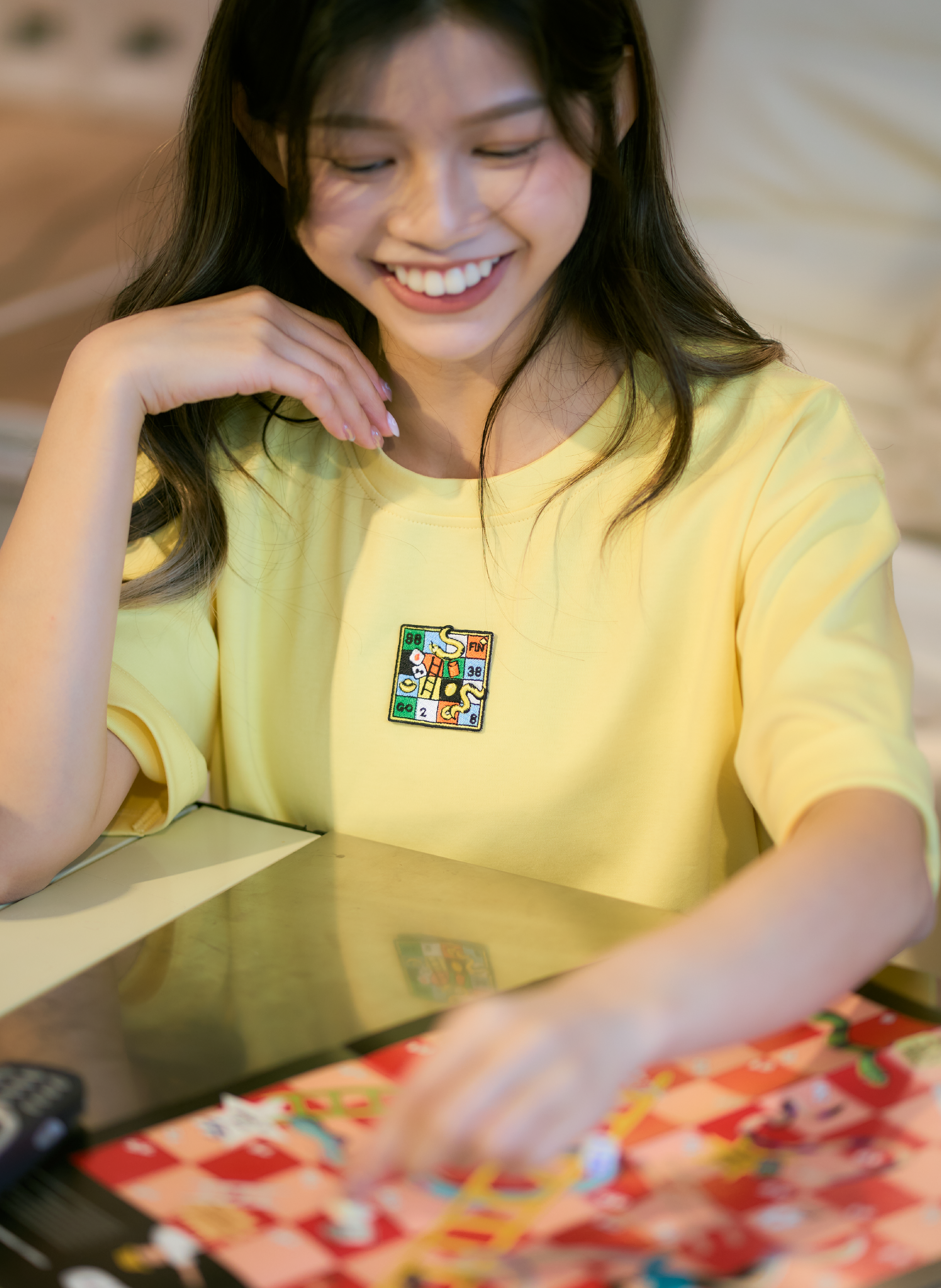 Snakes & Ladders Embroidery Graphic Tee