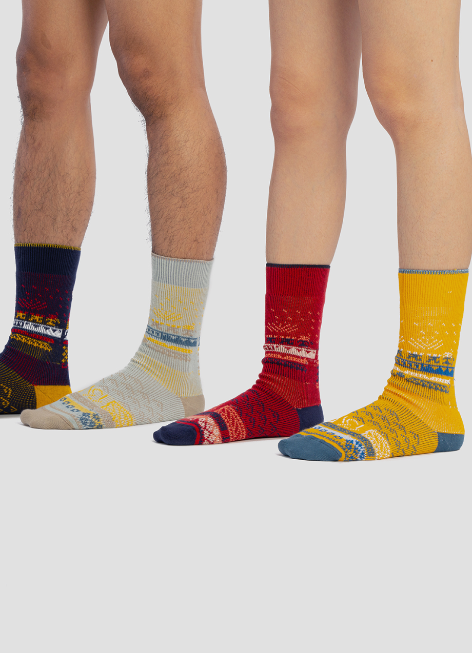 Greater 2gether Yellow Embroidered Socks