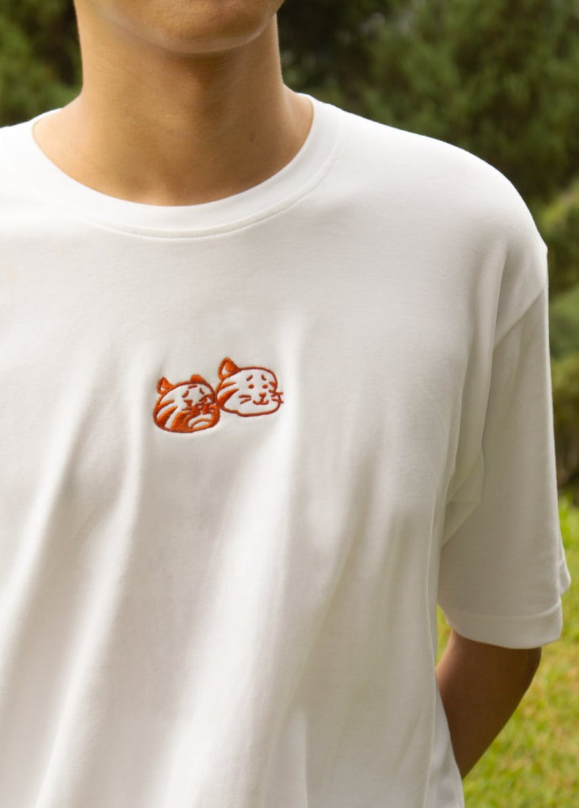 Two Tiger Embroidery Tee (White)
